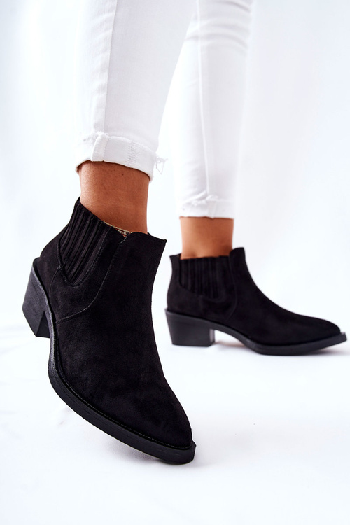 Semišové Nazouvací Boty Černé Assanella