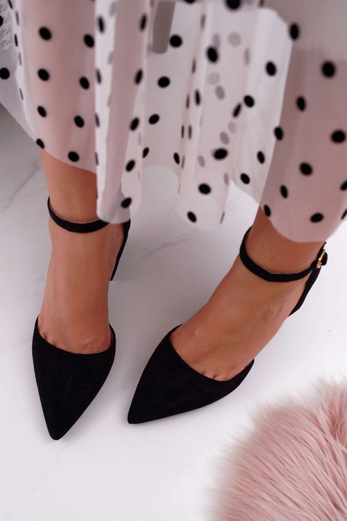 Dámske pumpy na čiernom stĺpe Samantha