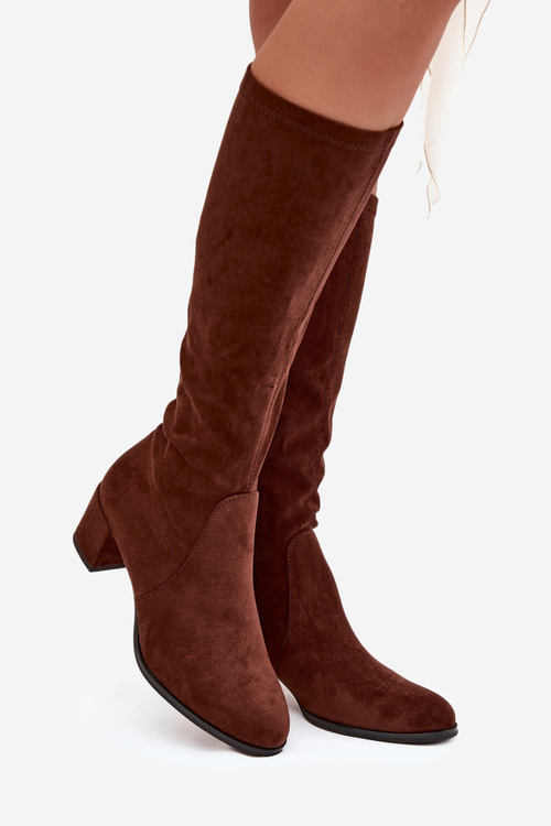 Klasické Eco semišové čižmy Sergio Leone KZ205 Tmavohnedé