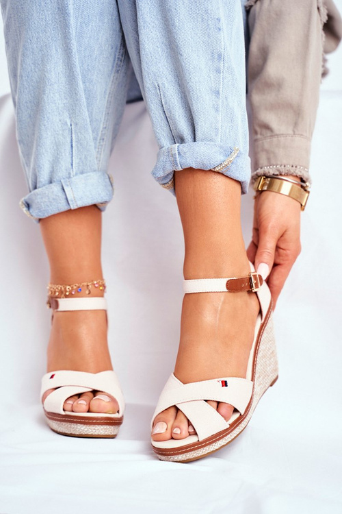 Dámské Sandály Na Klínu Béžové LaMane