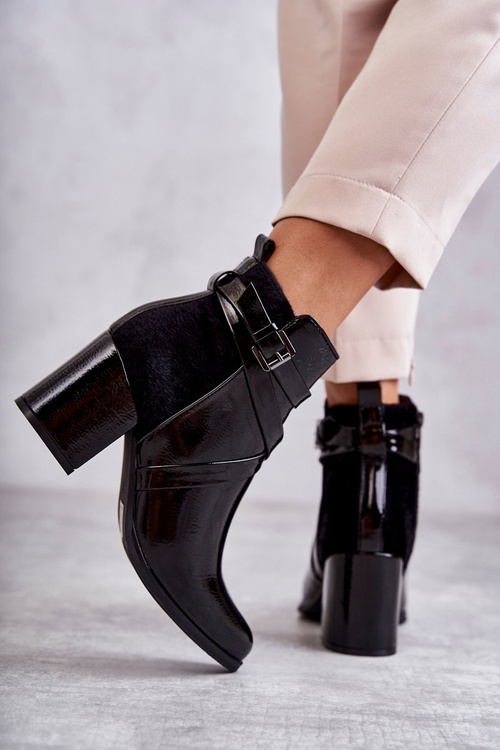 Módne lakované topánky la.fi 260037b-la čierne