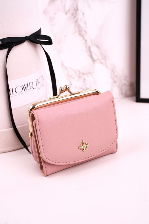 Malá Dámská Peněženka Se Zapínáním Na Háček MILANO Světle Růžová