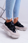 Dámska športová topánka priedušná tkanina čierna a béžová thai