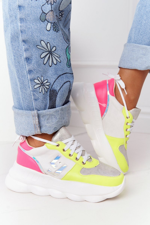 Dámske športové topánky na platforme Lu Boo White