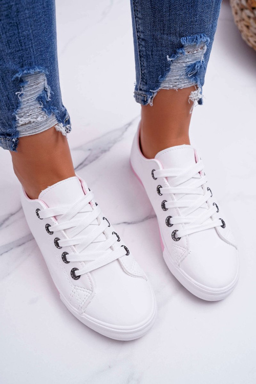 Dámské Tenisky Bílé s růžovým proužkem Nigrid2