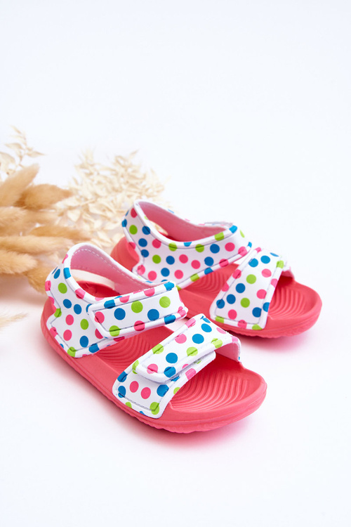 Dětské pěnové sandály se světlem vzorem růžové a bílé Malaga