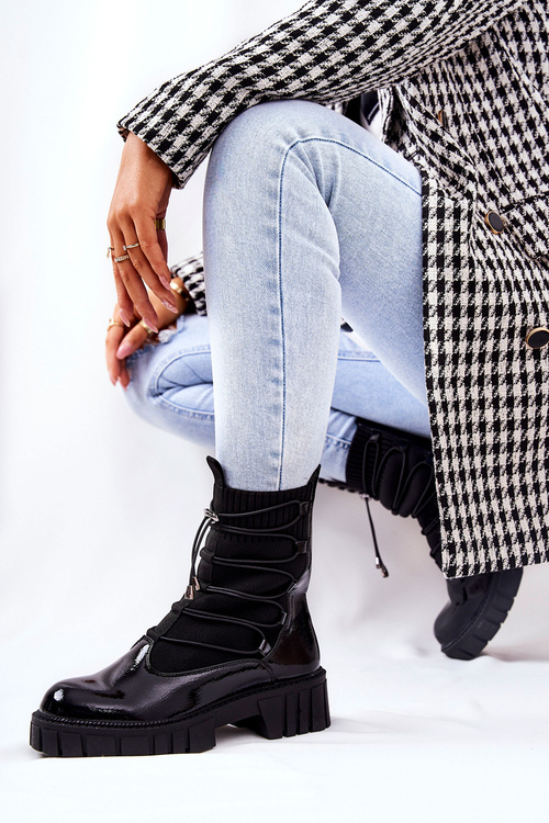 Maľované čierne ponožky Connor