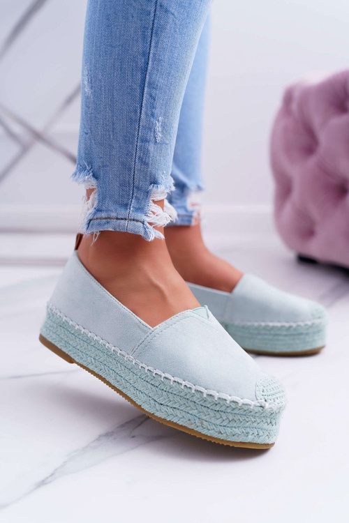 Dámske semišové espadrilly na platforme Varles Mint Platform
