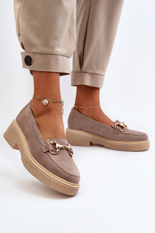 Zazoo 3429 Zamszové Dámské Mokasíny S Ozdobou Hnědé