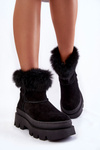 Dámske semišové snehové topánky Čierne lemar Ann