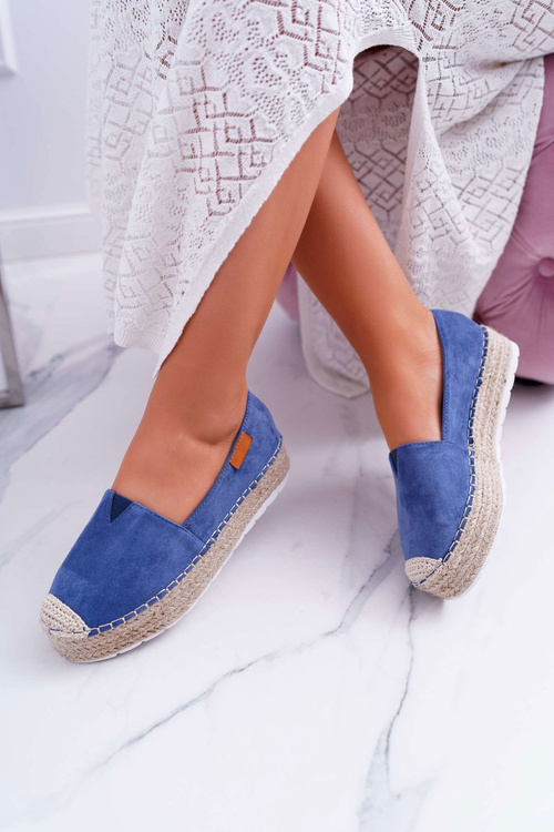 Dámske espadrilly vložené do semišového námorníctva Blue Mariako