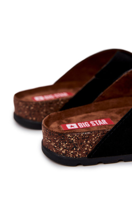 Pánska pohodlná veľká hviezda JJ176005 Black Flip -flops