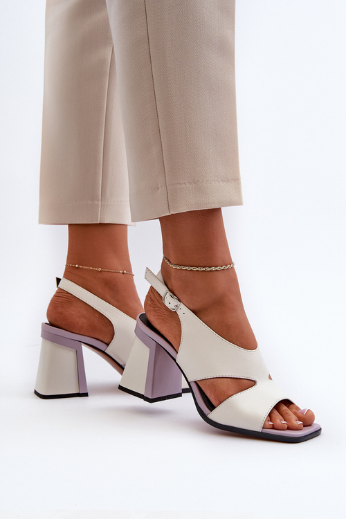 Dámské sandály na podpatku bílé D&A MR38-153