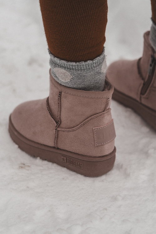 Dívčí Sněhové Teple Boty S Kožešinou S Ušima Růžový Betty