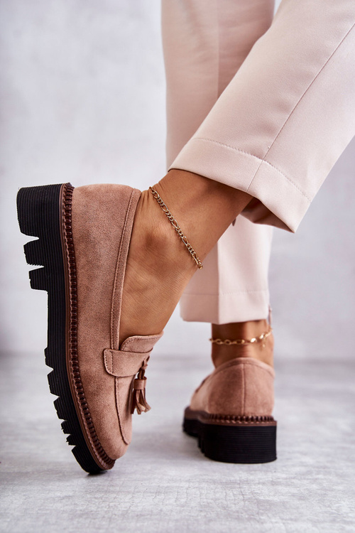 Dámské Semišové Boty Na Béžové Platformě Unni