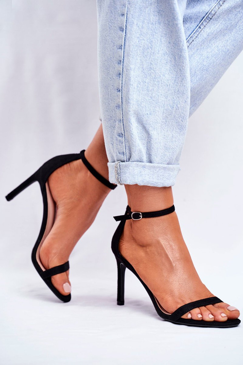 Dámské Sandály Na Podpatku Klasické Černé Basilian