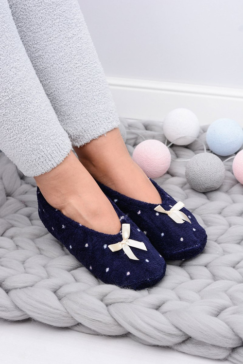 Ballerina Women Navy Slippers In Dots SOXO