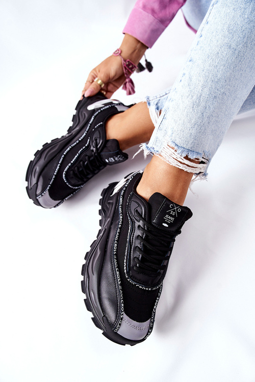 Dámske športové topánky krížové džínsy II2R4018C Čierne