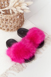 Detské flip -flops s kožušinou Fuchsia Fashionista