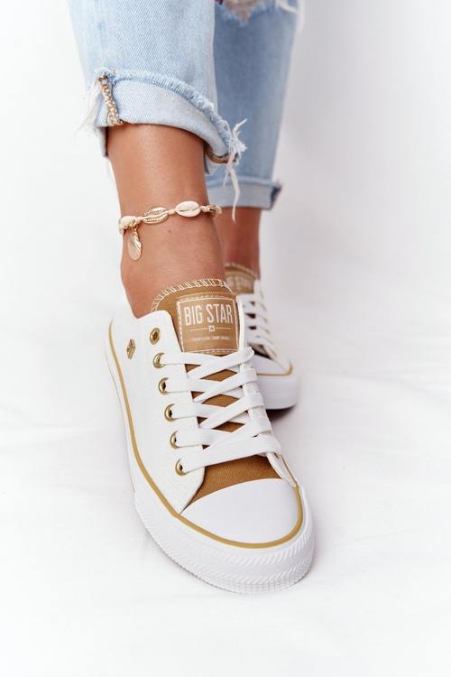 Klasická dámska veľká hviezda HH274458 Biele tenisky