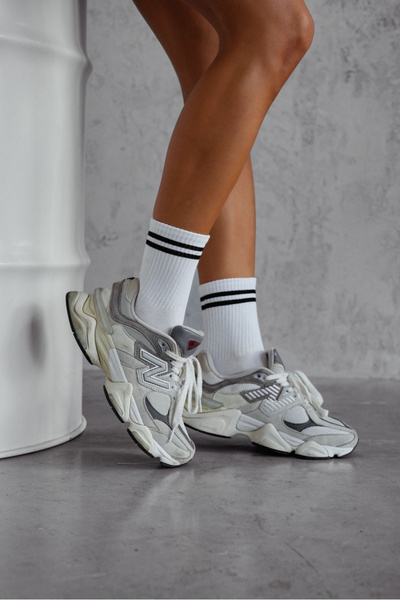 Dámske Ponožky Dve Tenkej Pruhy Biele