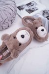 Dámské pantofle s kožešinou medvěd hnědé Bear