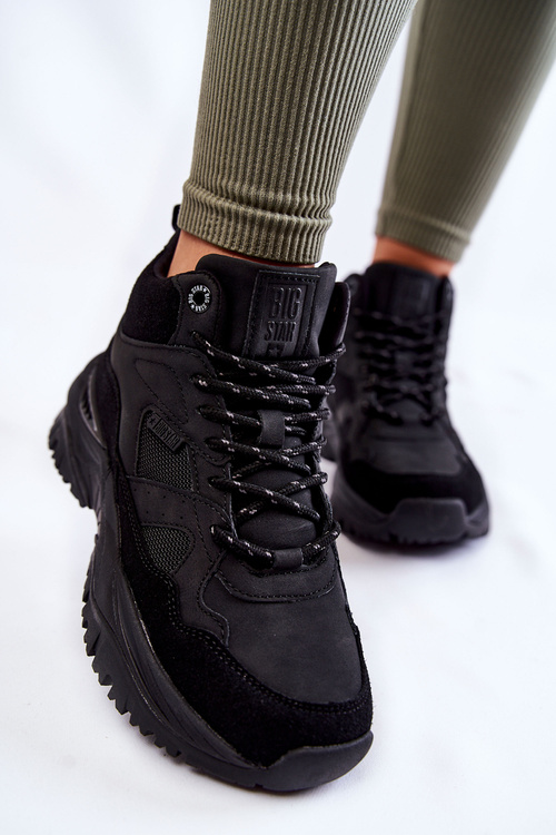 Dámska vysoká športová topánka Pamäťový penový systém Big Star KK274356 Čierna