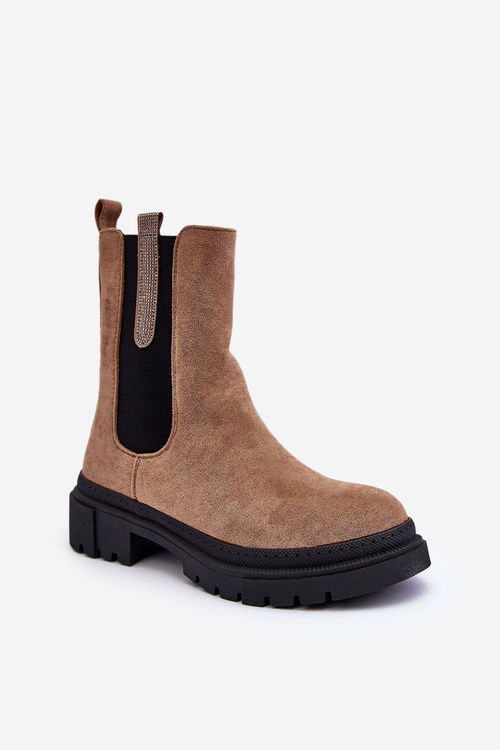 Chelsea Boots Dámska semišová béžová Alexetta