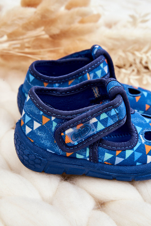 Boty Pantofle Befado Trojúhelníky 533P023 Modrá