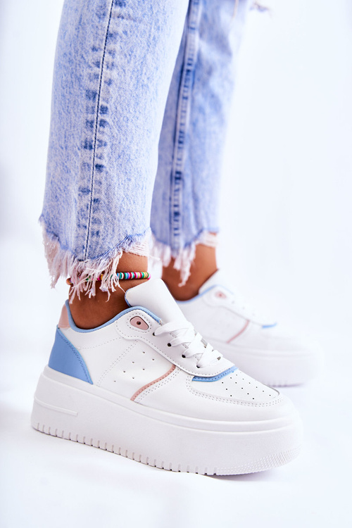 Dámská vázaná sportovní obuv Tenisky Bílá a modre Manila