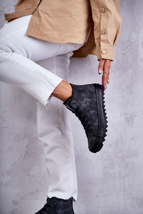 Dámské Tenisky Big Star Vysoké Zateplené Černé GG274069