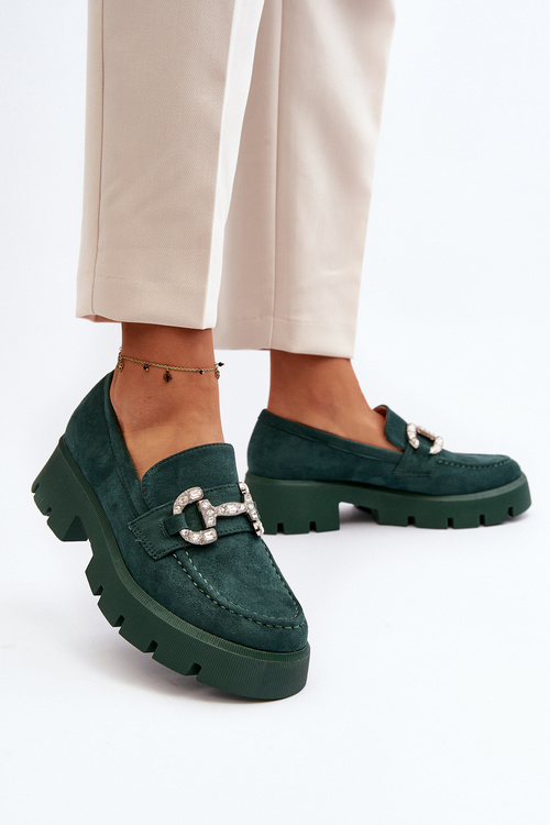 Dámske mokasíny s ozdobou Zelené Ellise