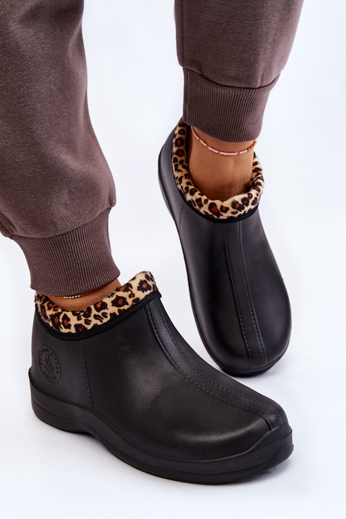 Dámské nazouvací teplé boty do deště Skvrny černá Izera