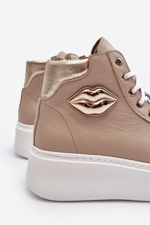 Dámské vysoké tenisky na zip Lemar Bež Katerin