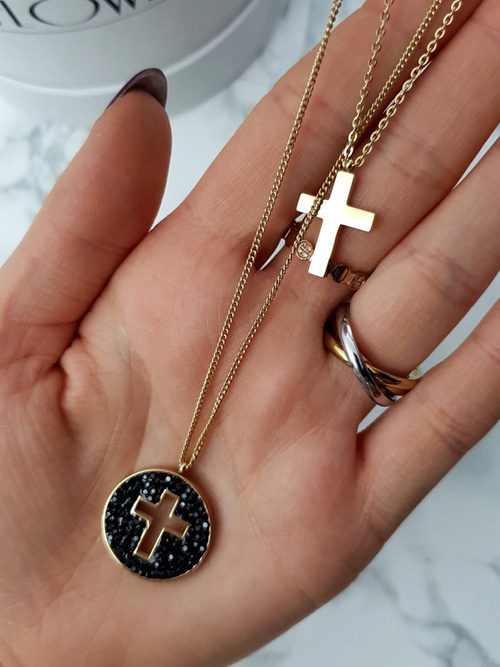 Dámsky dvojitý zlatý náhrdelník s Vern Cross