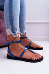 Lu Boo Sandals Roman Lento Navy Blue