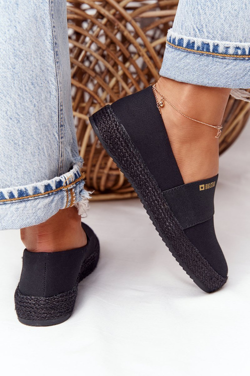 Espadrilles na pletenej podrážke veľkej hviezdy HH274482 čierna