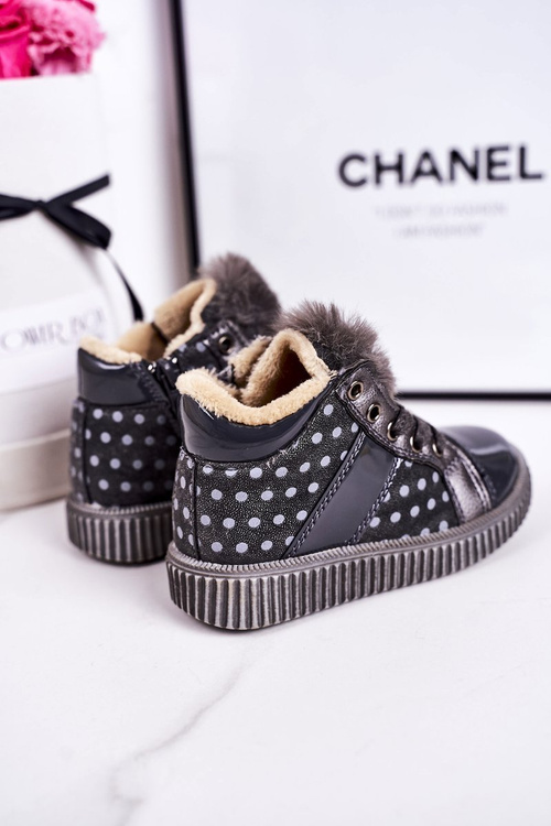 Izolované topánky pre deti v Polka Dots, Grey Anastasia