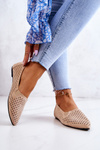 Dámské prolamované baleríny Slip-on béžove Rosario