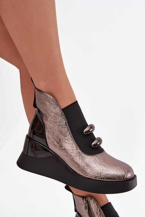 Dámske topánky na platforme D&A MR52-106 Metalické