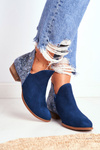 Dámska koža Maciejka Navy Blue Boots 04091-47
