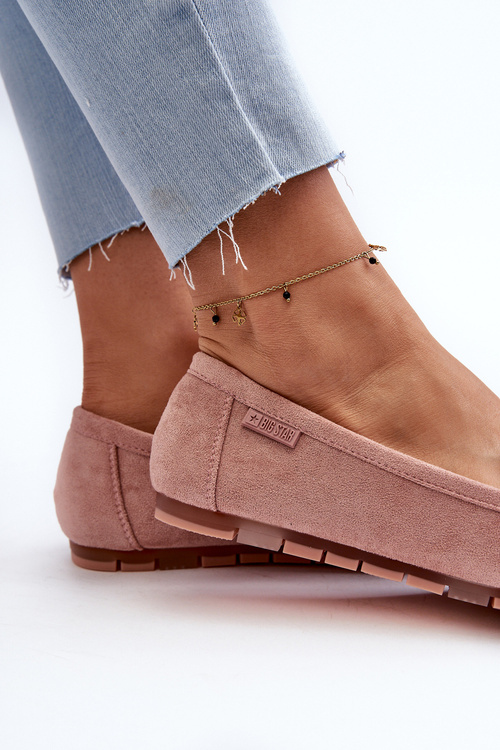 Dámske mokasíny z ekozamšu od Big Star NN274928 s pamäťovou penou ružové