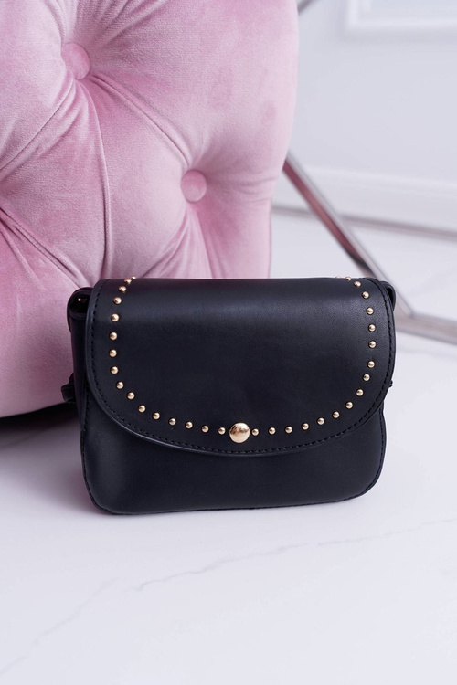 Malá dámska kabelka zlatá čierna nita