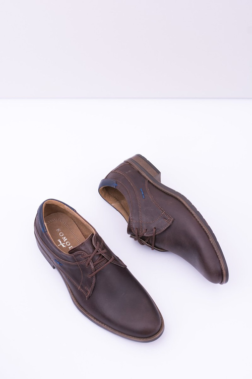 Elegantní Pánské Kožené Polobotky Hnědé Santiago