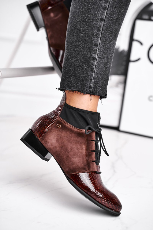 Dámske kožené topánky Maciejka hnedé topánky 04744-02