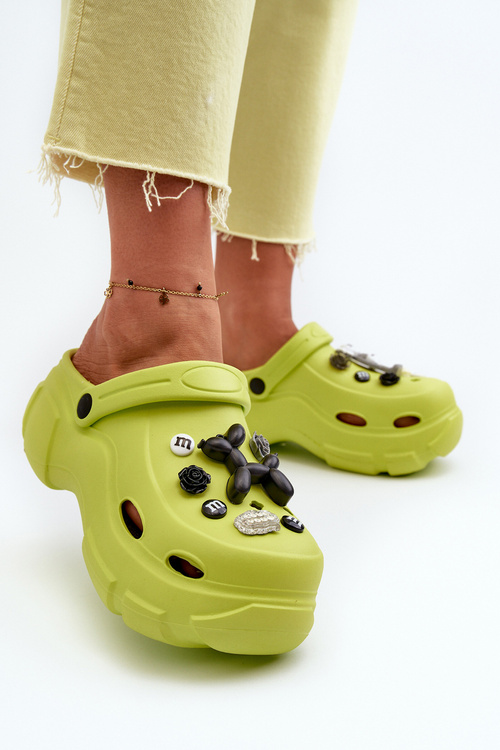 Piankové ľahké dámske papuče na masívnej podrážke limetkové Matirra