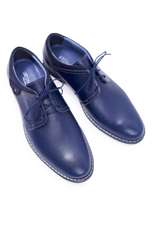 Pánske bednarek topánky elegantné kožené námornícke modré Oliviero