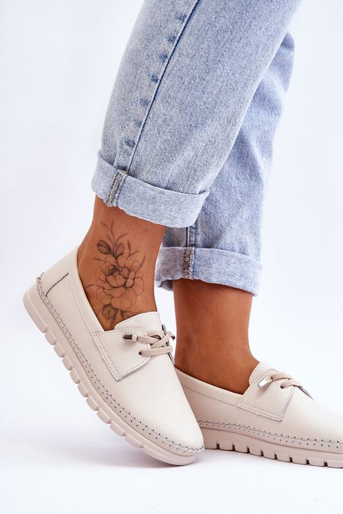 Nazouváky z kůže Béžové Archie