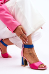 Elegantné sandále s ružovou modrou farbou