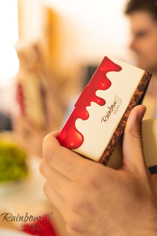 Duhové ponožky 1 pár ponožek Newyorský tvarohový koláč s třešní